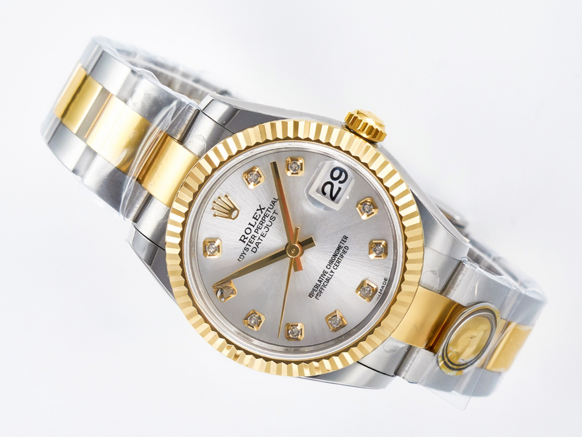 Rolex DateJust 31 278273 ARF 1:1 Best Edition 904L Steel Silver Diamonds Dial on SS/YG Oyster Bracelet ETA 2688-fasswatch