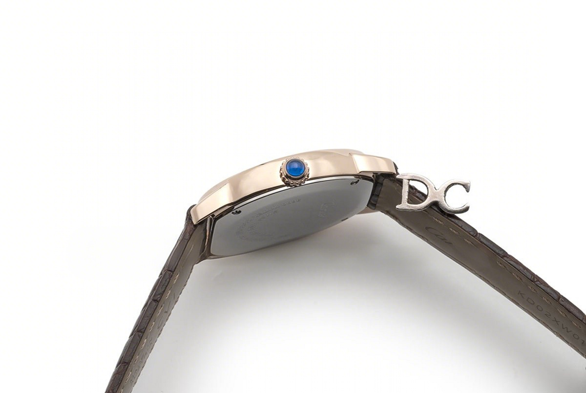 Cartier Ronde Louis Cartier Watch 29mm White Dial in Pink Gold on Brown Leather Strap-fasswatch