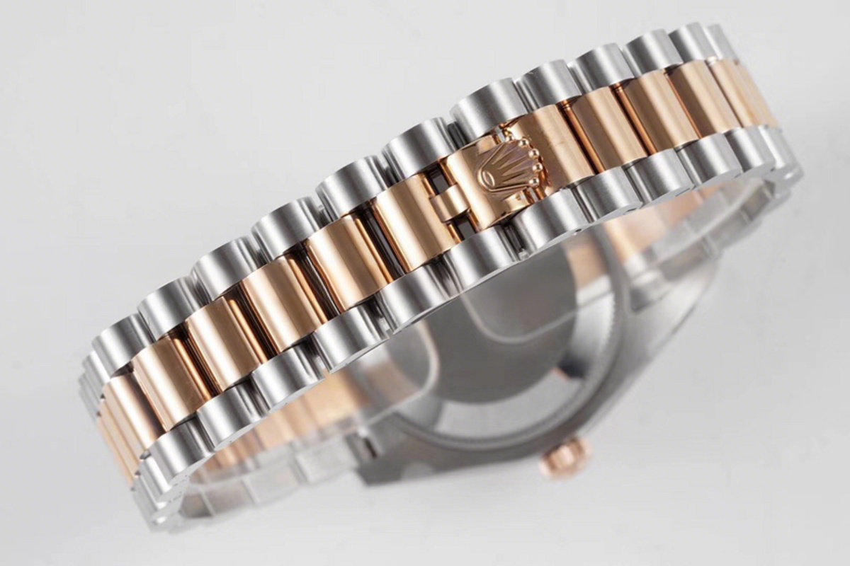 Rolex Datejust 31 Chocolate Dial Diamond Markers in Everose Gold/Steel on President Bracelet-fasswatch