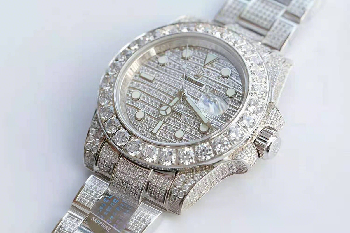 Rolex Submariner 116659 Full Diamond Paved Dial in Steel-fasswatch