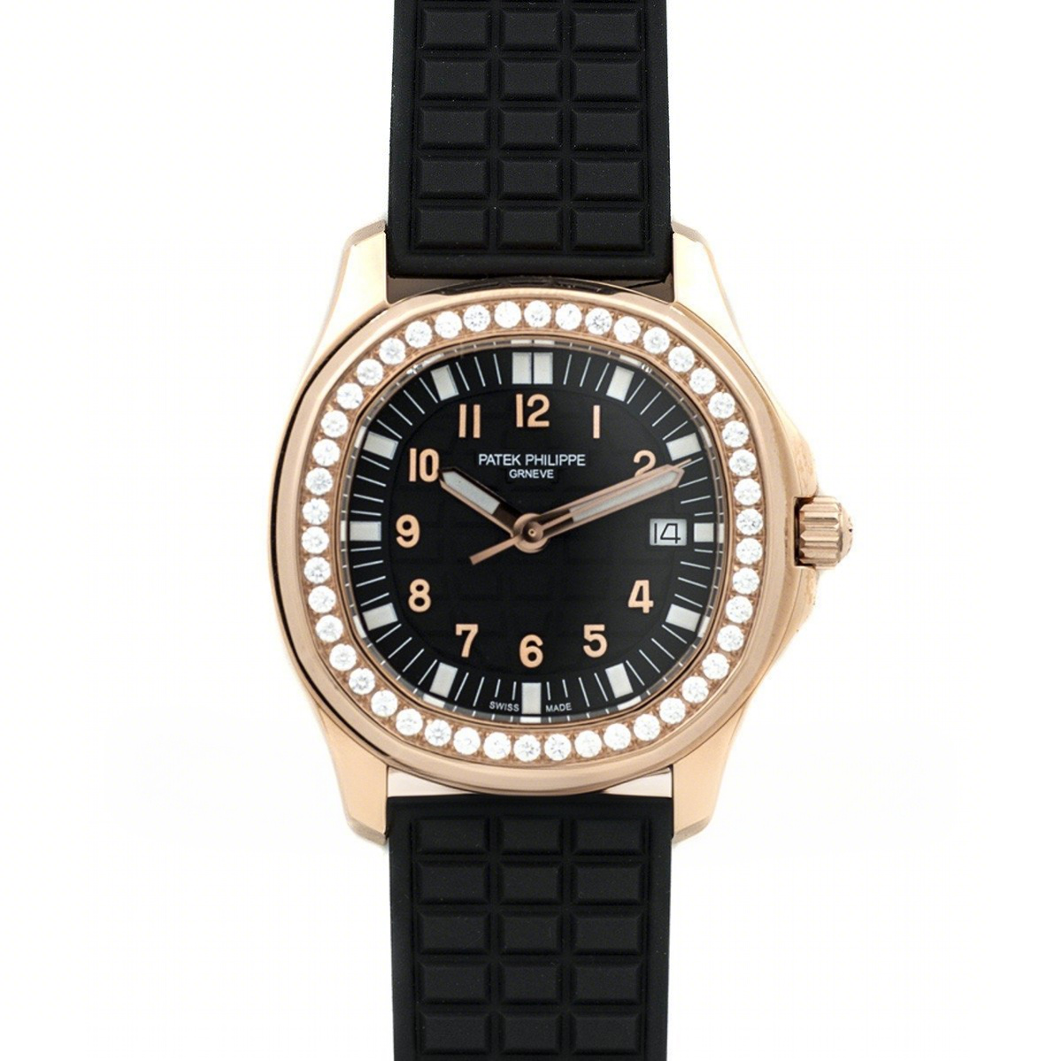 Patek Philippe Aquanaut Luce 5068R Black dial in Rose Gold-fasswatch