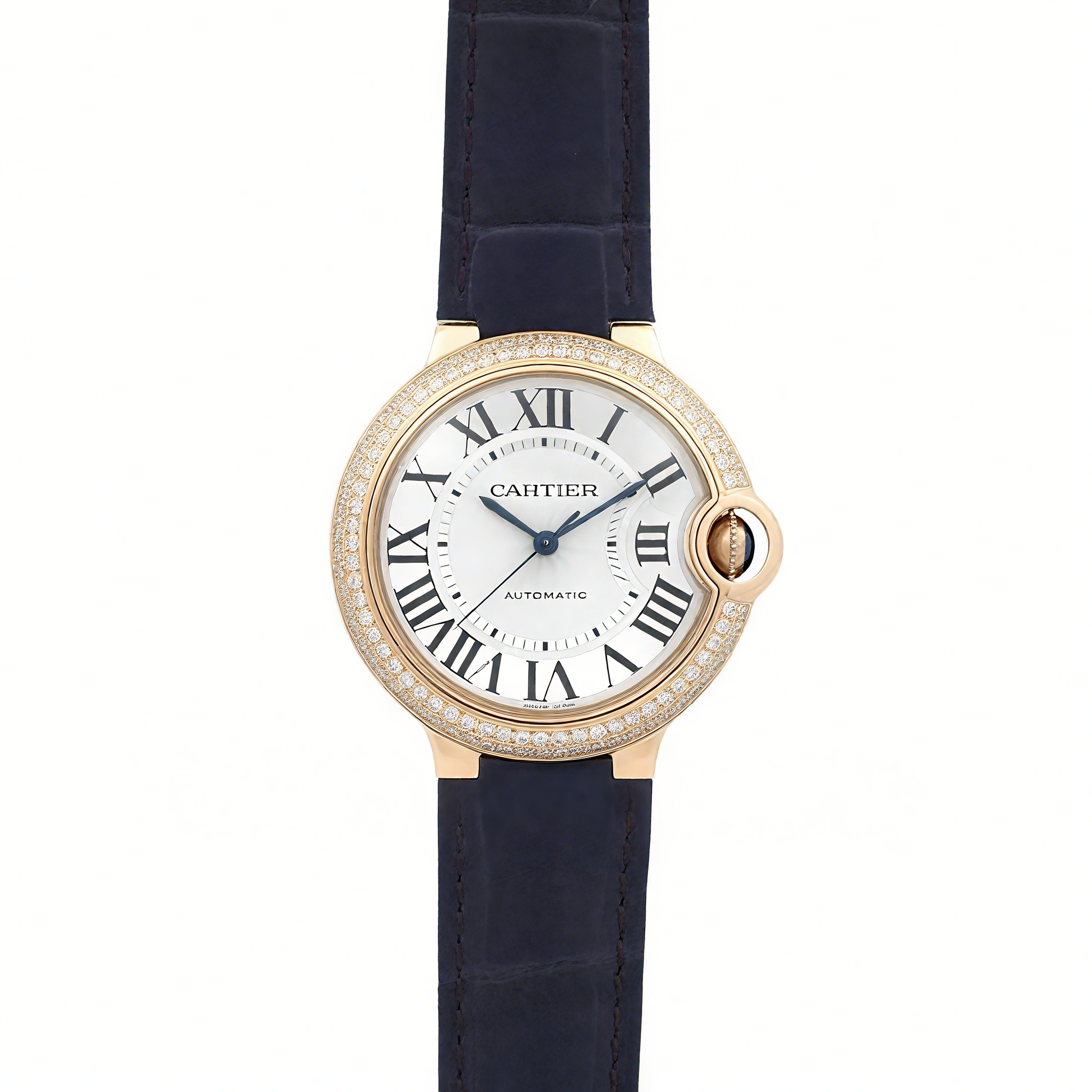 Ballon Bleu de Cartier 36mm White Dial in Rose Gold with Diamonds-fasswatch