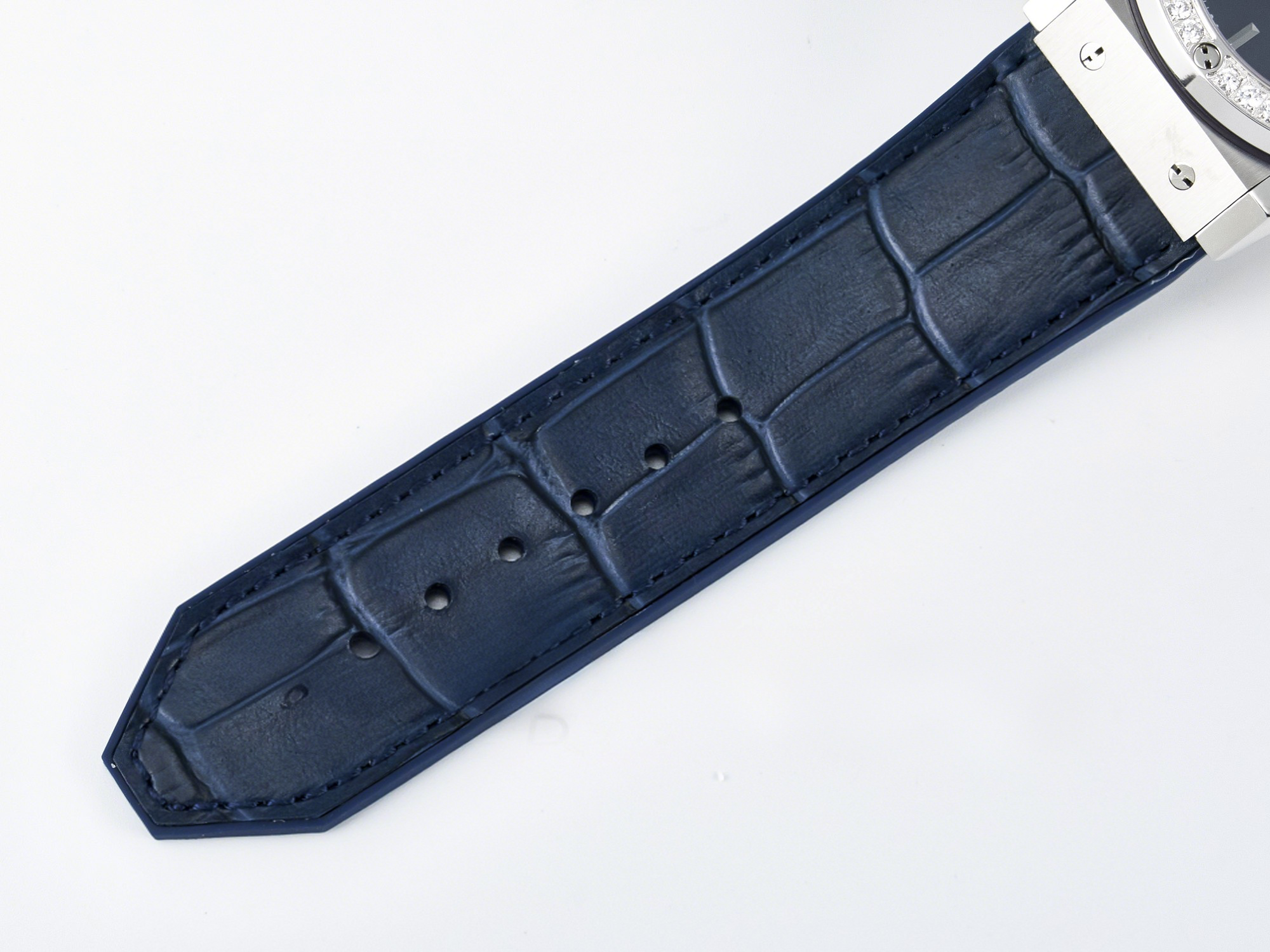 Hublot Classic Fusion Bang 42mm HBF 1:1 Best Edition Blue Dial Diamonds Bezel on Blue Leather Strap A2892-fasswatch