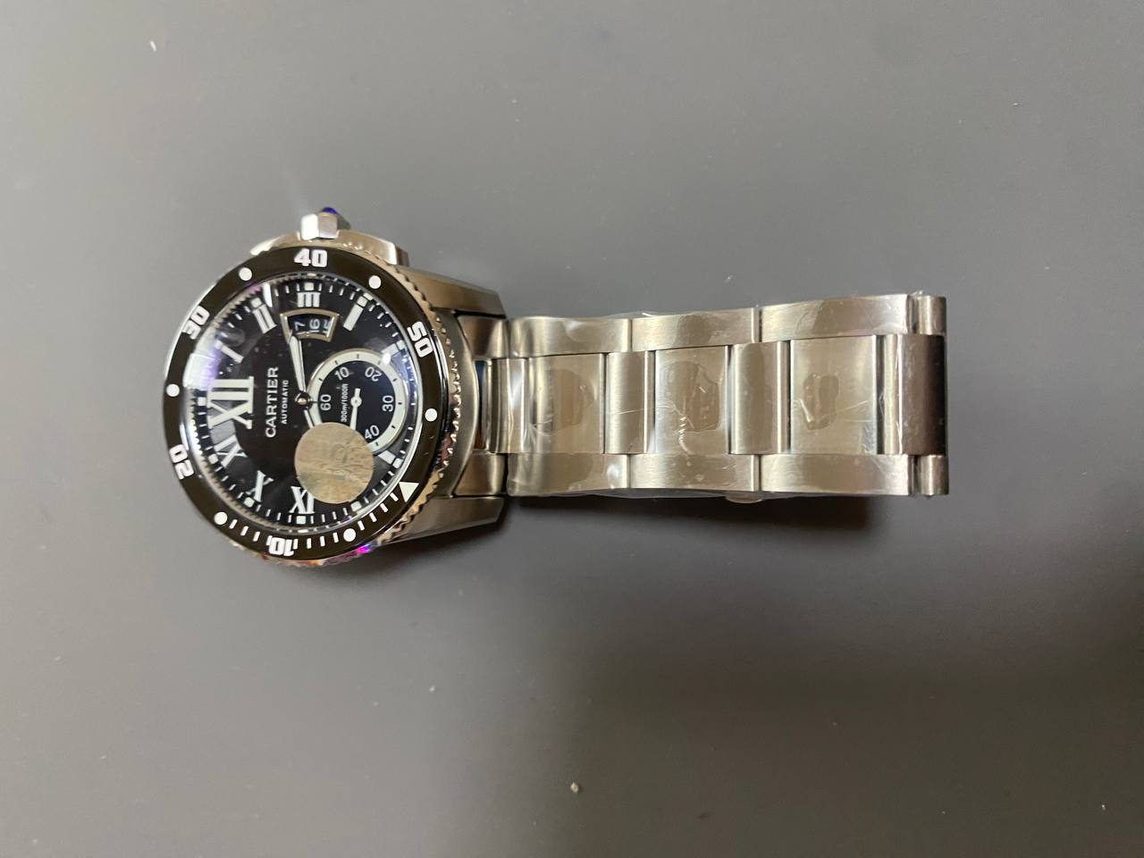 Calibre de Cartier Diver Black Dial in Steel Bracelet-fasswatch