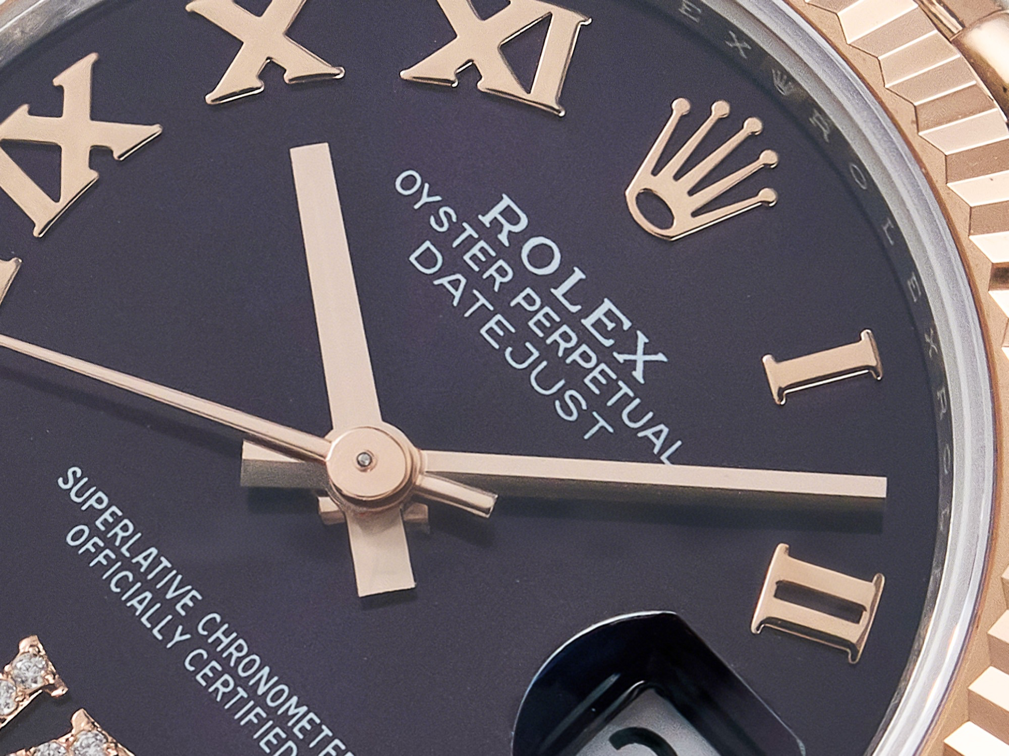 Rolex DateJust 31 278271 ARF 1:1 Best Edition 904L Steel Purple Roman Diamonds Dial on SS/RG Jubilee Bracelet ETA 2688-fasswatch
