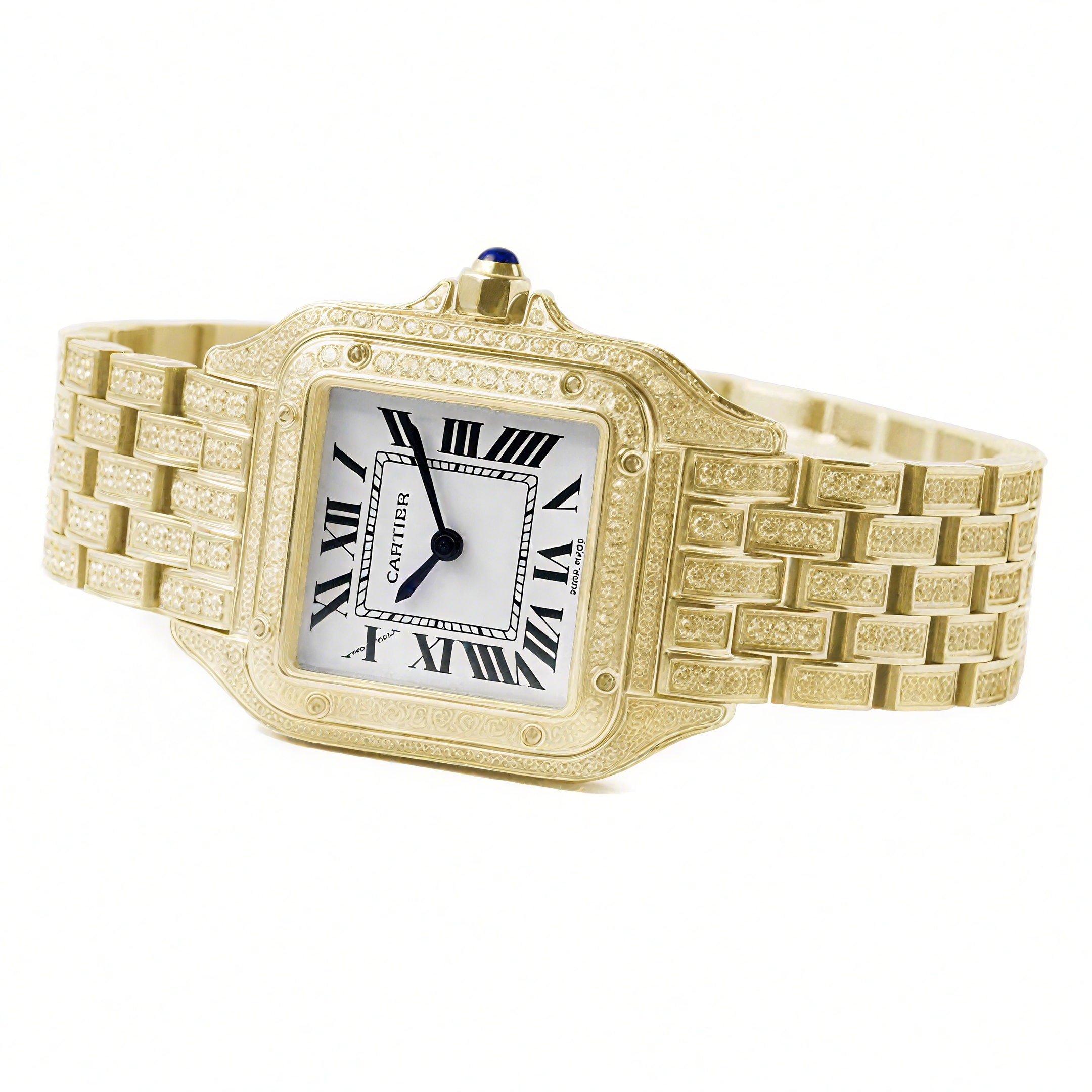 Cartier Panthère De Cartier 28mm White Dial in Yellow Gold with Diamonds-fasswatch
