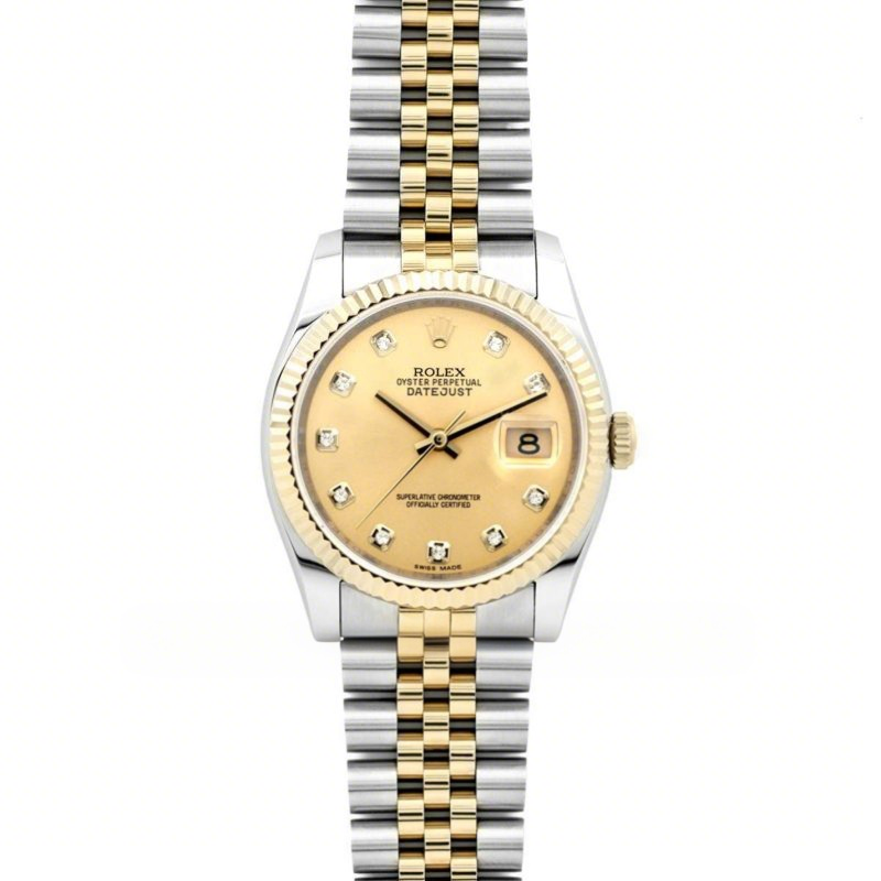 Rolex Datejust II 116333 Yellow Gold Dial in Gold/Steel with Diamond Markers-fasswatch