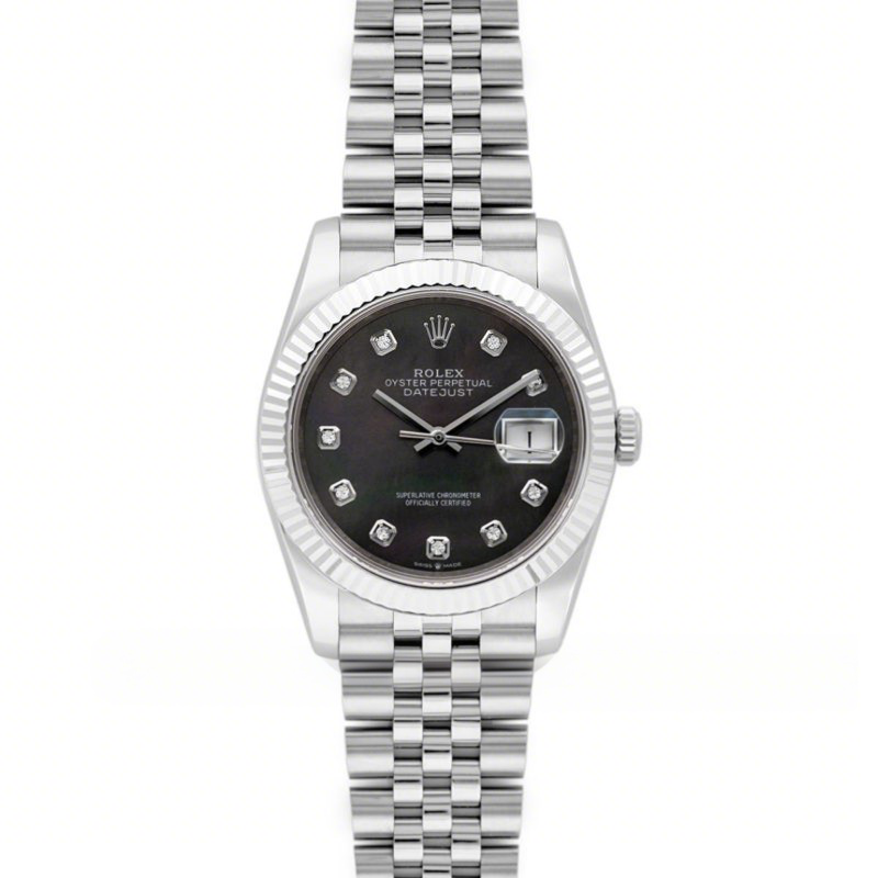 Rolex Datejust 36 116234 Black MOP Dial with Diamond Markers-fasswatch