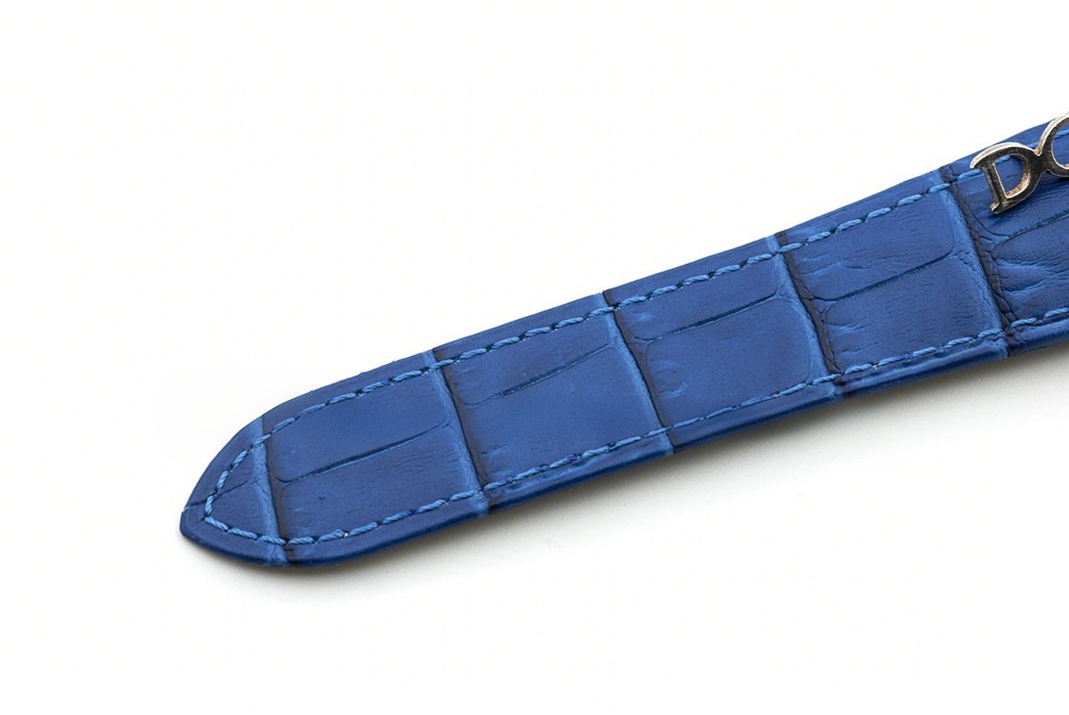 Calibre de Cartier White Dial in Rose Gold on Blue Leather Strap-fasswatch