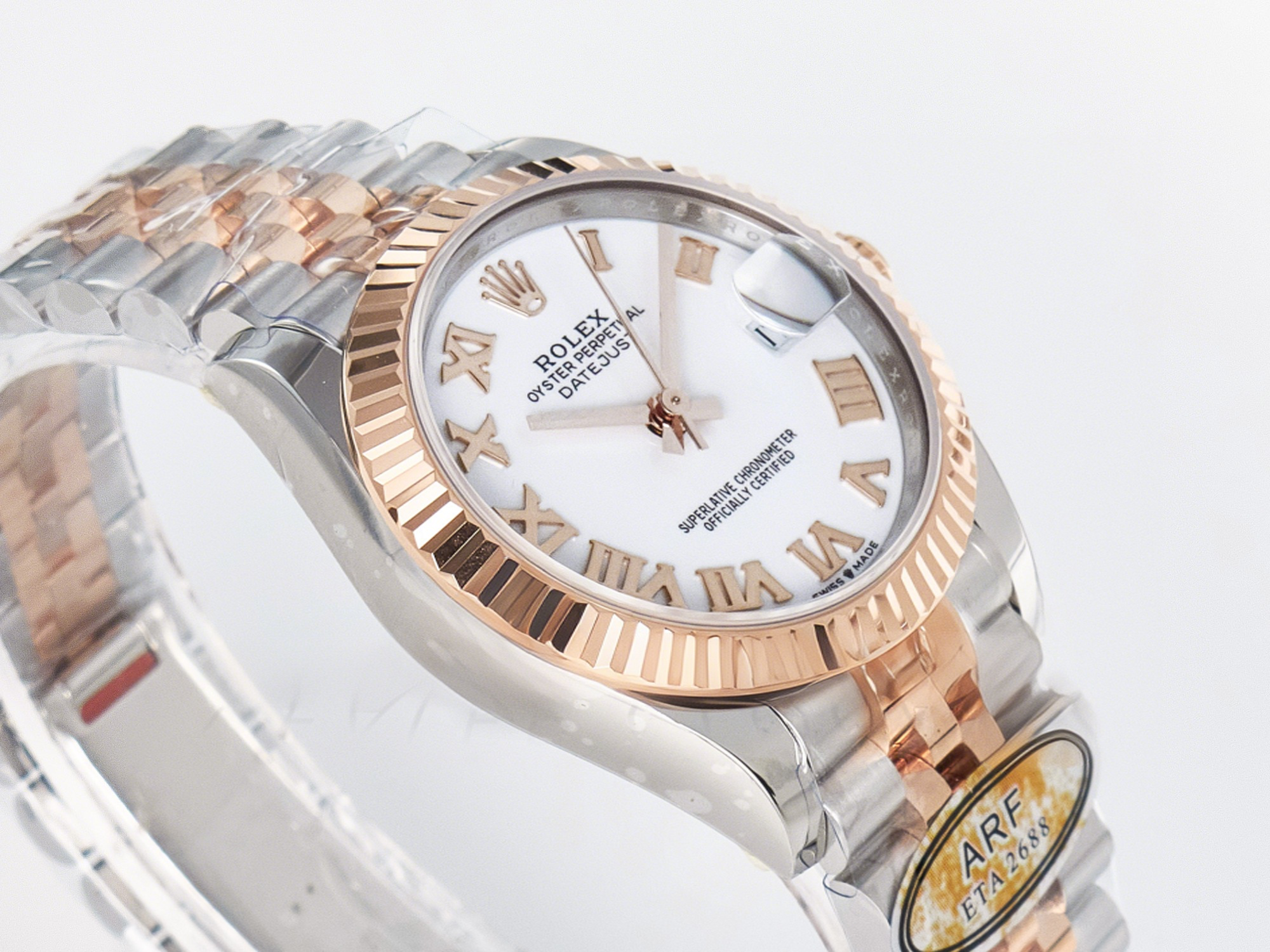 Rolex DateJust 31 278271 ARF 1:1 Best Edition 904L Steel White Roman Dial on SS/RG Jubilee Bracelet ETA 2688-fasswatch