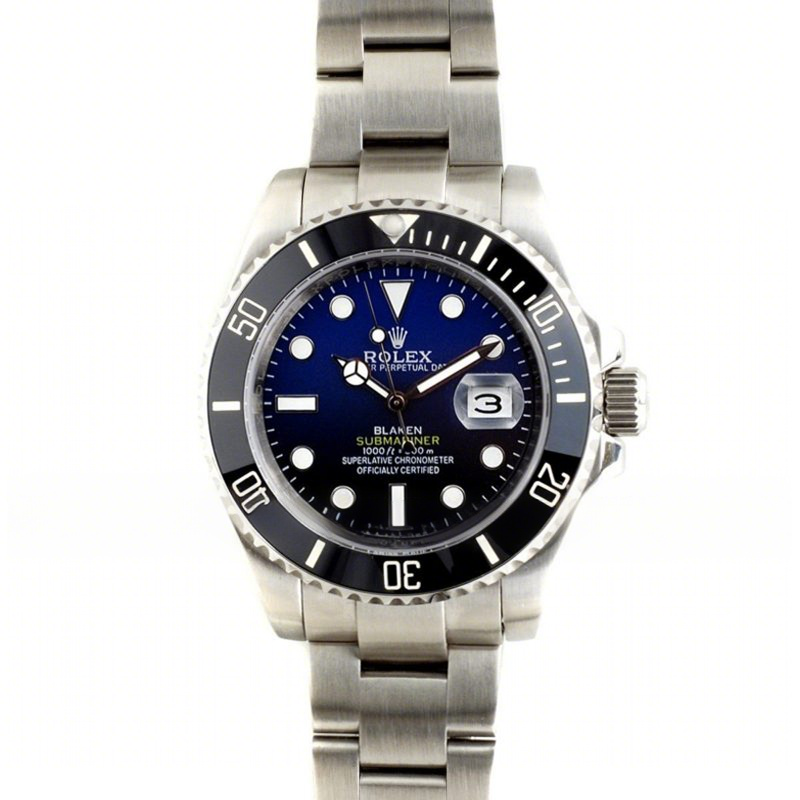Rolex Blaken Submariner D Blue Steel-fasswatch