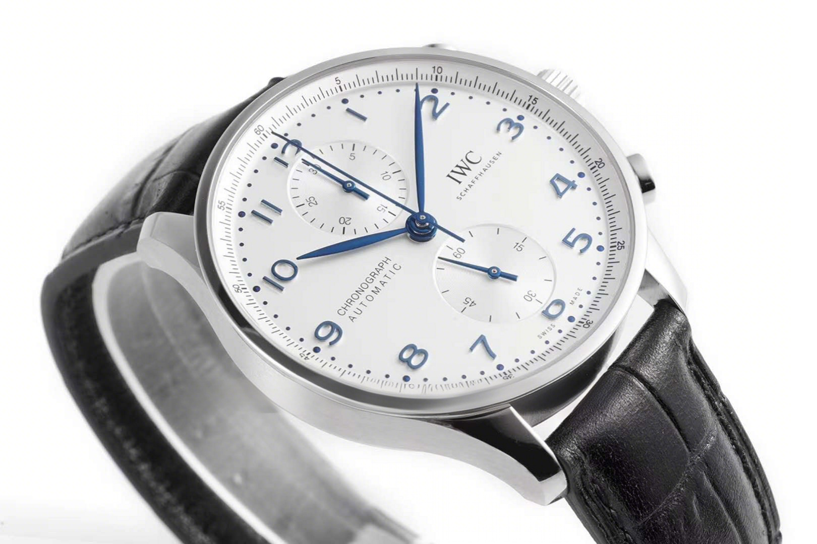 IWC Portugieser Chronograph IW371605 White Dial in Steel-fasswatch