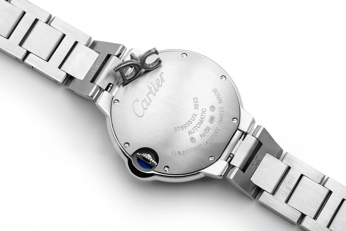 Cartier Ballon Bleu De Cartier 36mm Silver Dial with Diamond Bezel in Steel-fasswatch