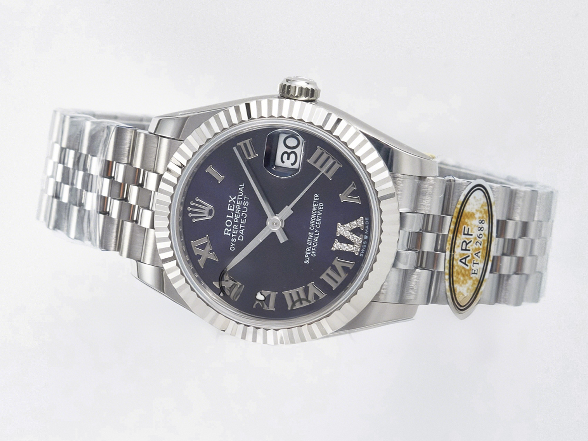 Rolex DateJust 31 278274 ARF 1:1 Best Edition 904L Steel Purple Roman Dial on SS Jubilee Bracelet ETA 2688-fasswatch