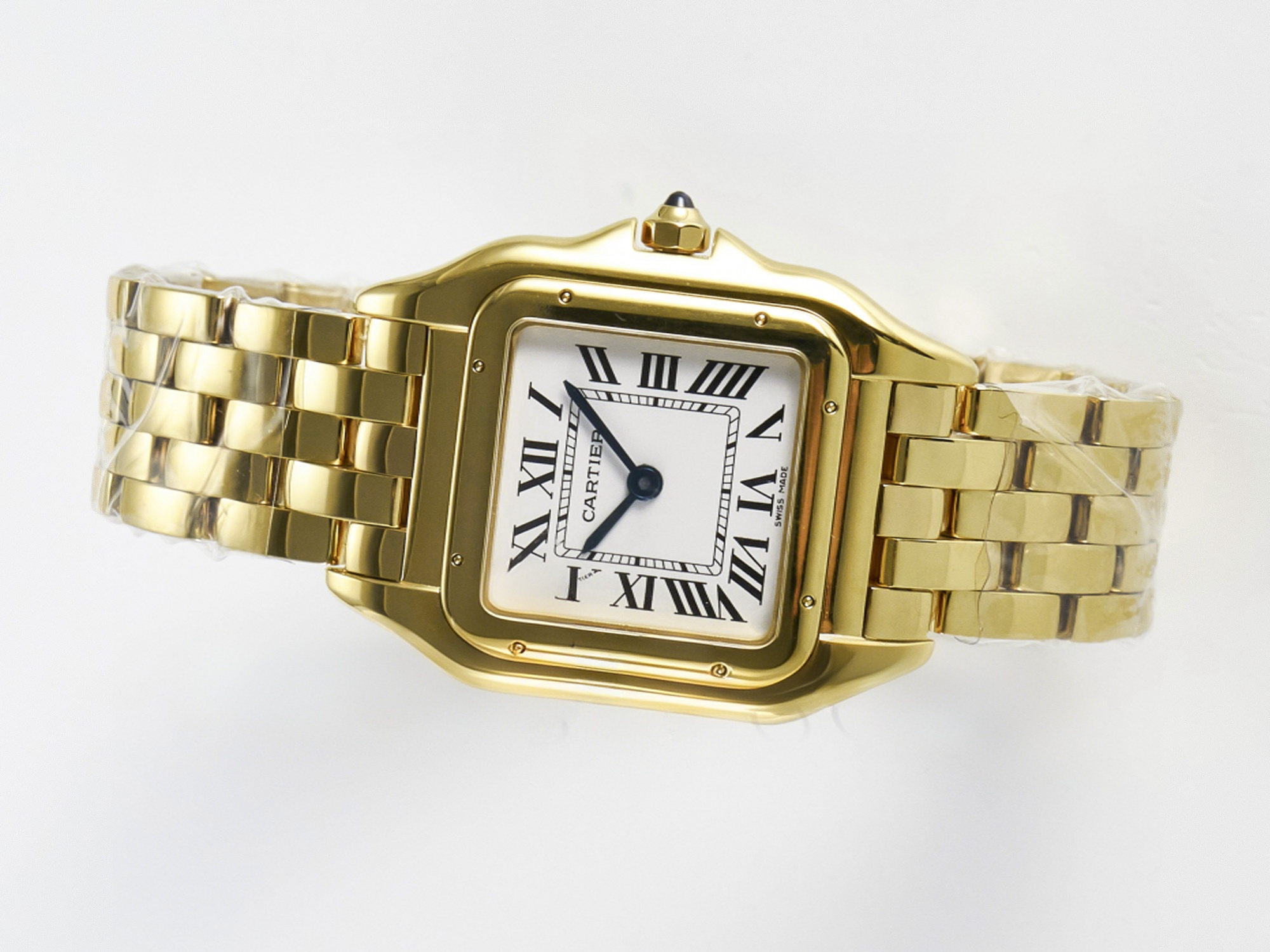 Cartier Panthère Secrete Ladies 22mm YG 8848F 1:1 Best Edition White Dial on YG Bracelet Ronda Quartz-fasswatch
