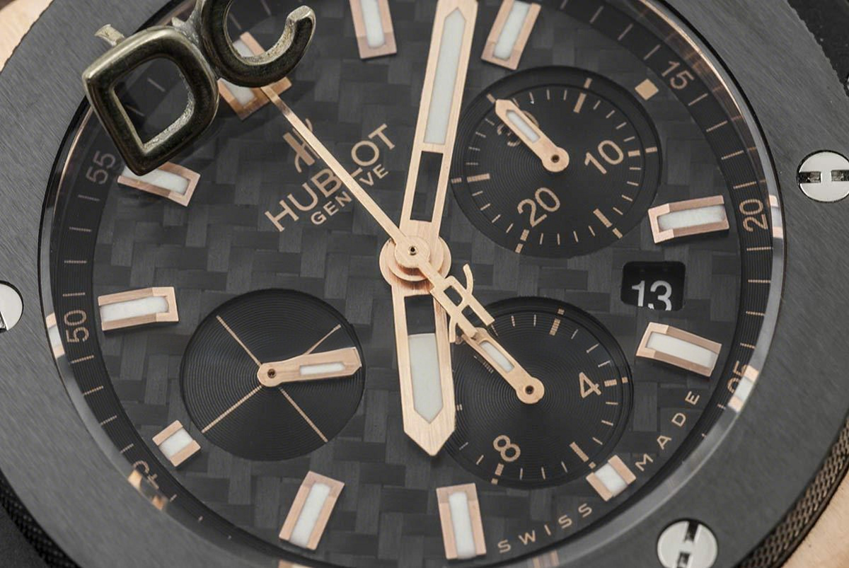 Hublot Big Bang Chronograph Carbon Fibre Dial in Rose Gold-fasswatch