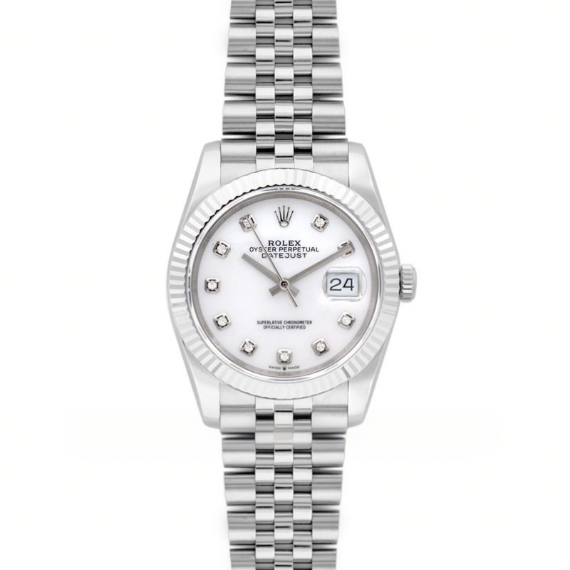 Rolex Datejust 36 116234 White MOP Dial with Diamond Markers-fasswatch