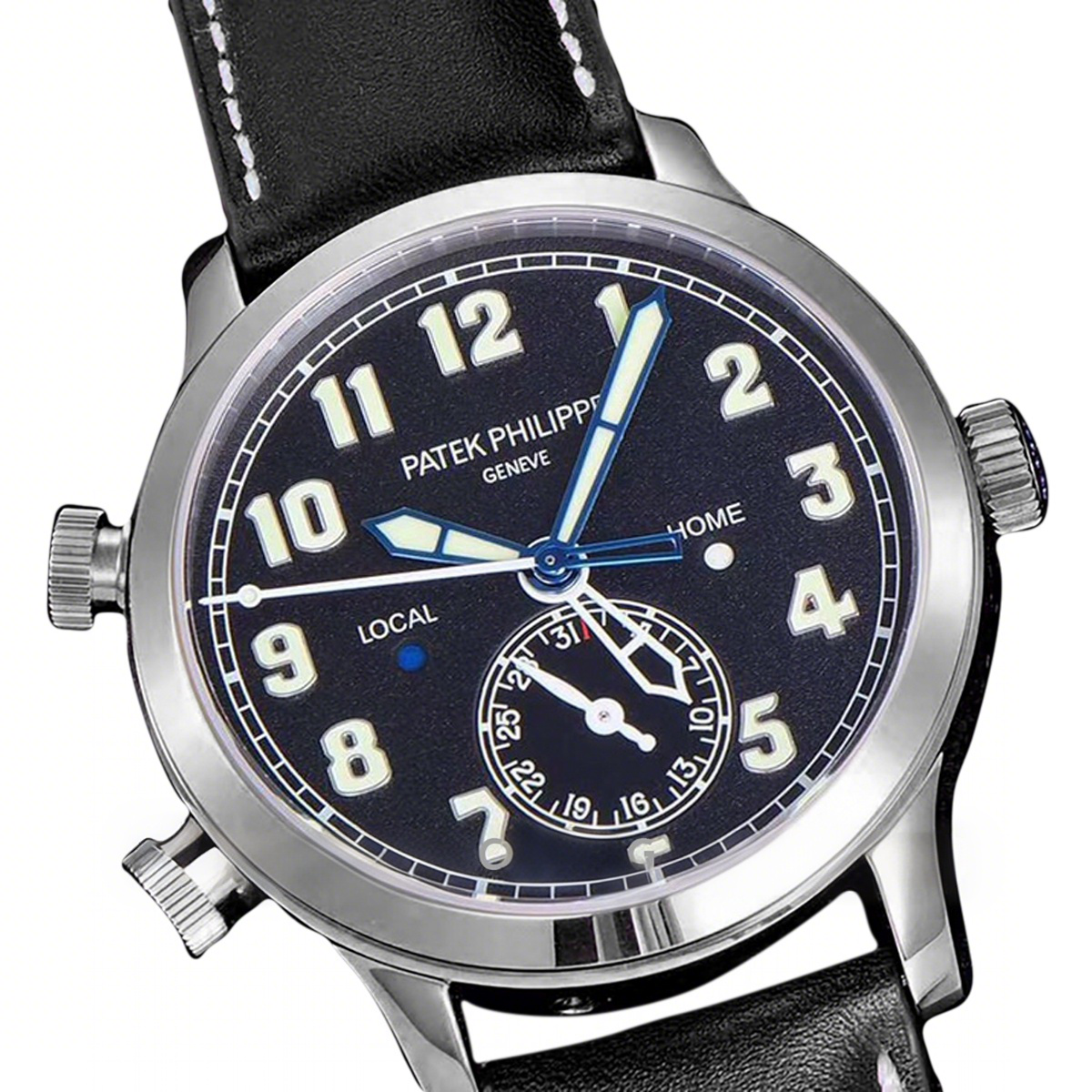 Patek Philippe Calatrava Pilot Travel Time 5524G-001 Dark Blue Dial in White Gold-fasswatch