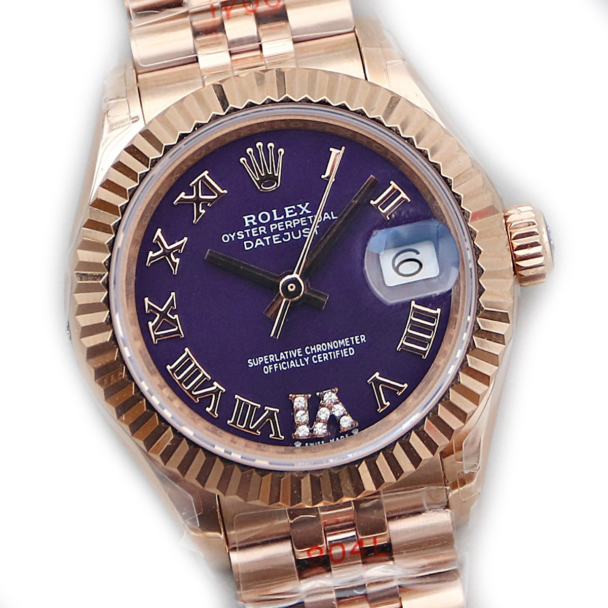 Rolex Ladies Datejust 279171 Aubergine Dial with Roman Markers in Rose Gold-fasswatch