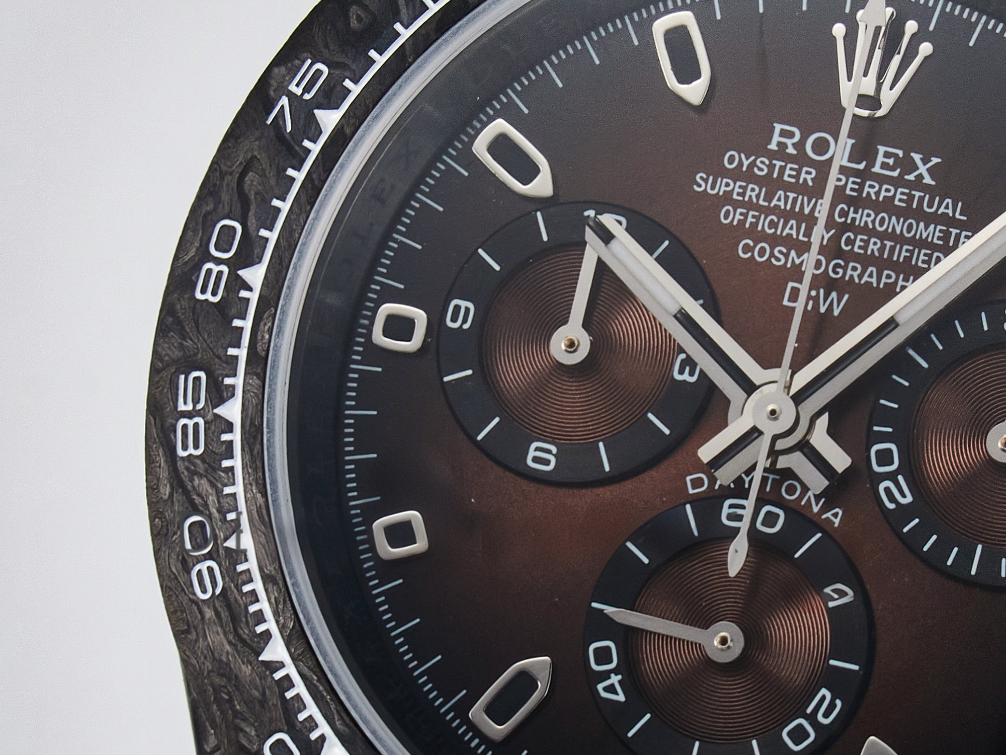 Rolex Daytona DIW Carbon/SS Case and Bezel DIWF Edition Brown Dial on Brown Nylon Strap A7750-fasswatch