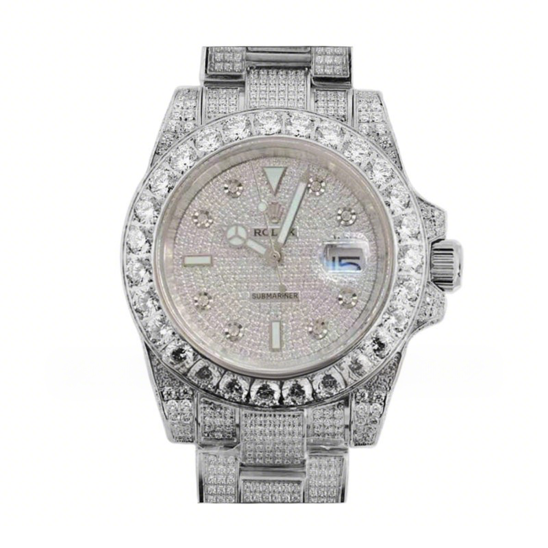 Rolex Submariner 116659 Full Diamond Paved Dial with Diamond Markers in Steel-fasswatch