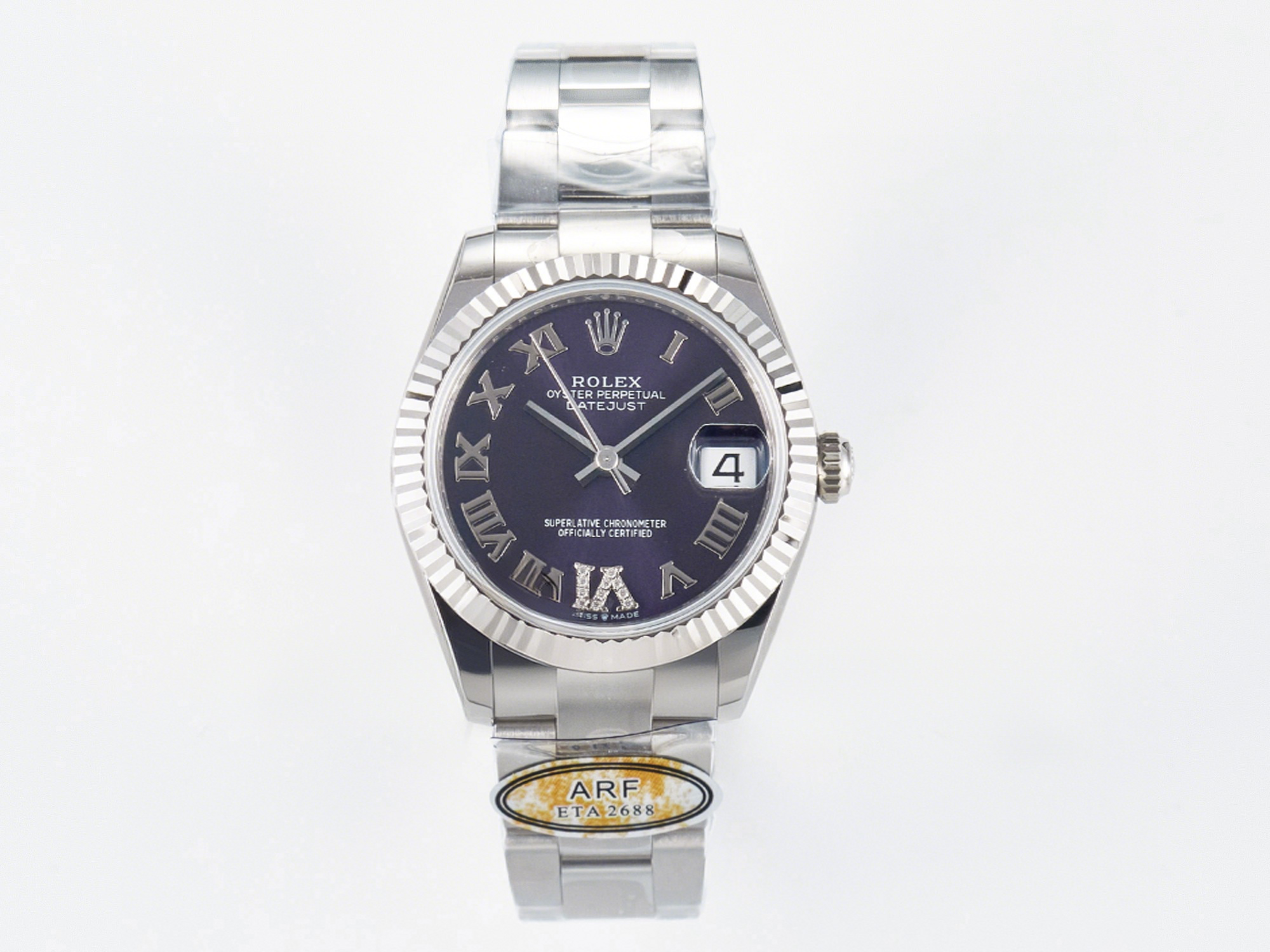 Rolex DateJust 31 278274 ARF 1:1 Best Edition 904L Steel Purple Roman Dial on SS Oyster Bracelet ETA 2688-fasswatch