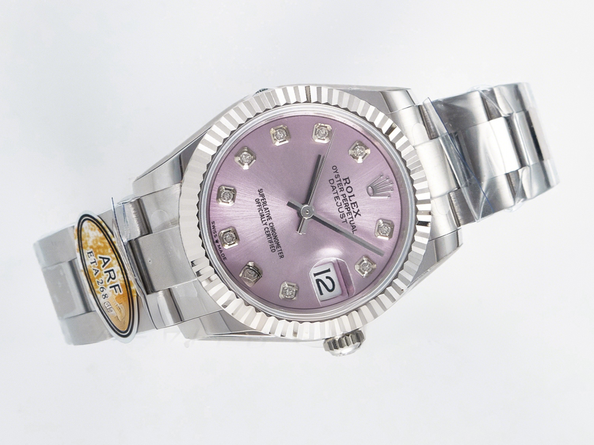 Rolex DateJust 31 278274 ARF 1:1 Best Edition 904L Steel Pink Diamonds Dial on SS Oyster Bracelet ETA 2688-fasswatch