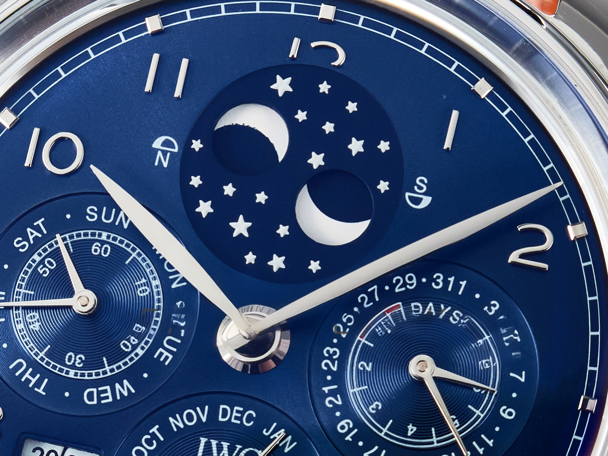 IWC IW5034 Portugieser Perpetual Calendar SS V9F 1:1 Best Edition Blue Dial on Black Leather Strap A52610-fasswatch
