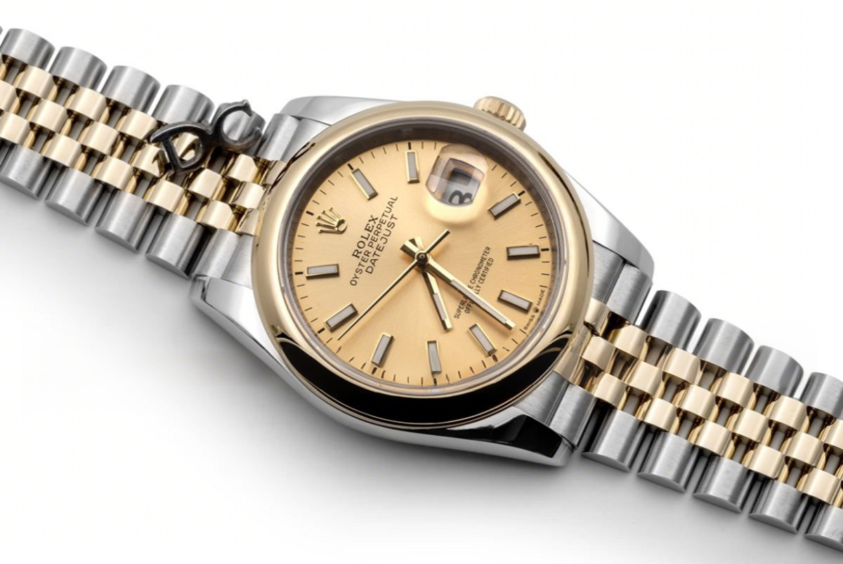 Rolex Datejust 36 126201 Champagne Dial in Yellow Gold and Steel with Stick Markers-fasswatch