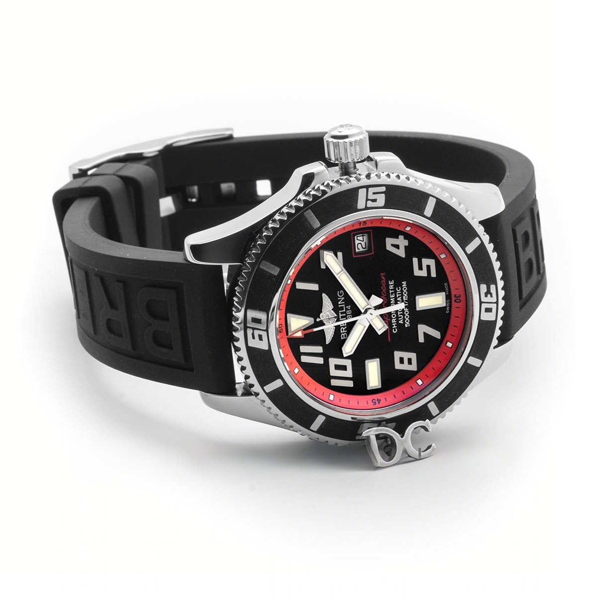 Breitling Superocean II 42 Black/Red Dial in Steel-fasswatch