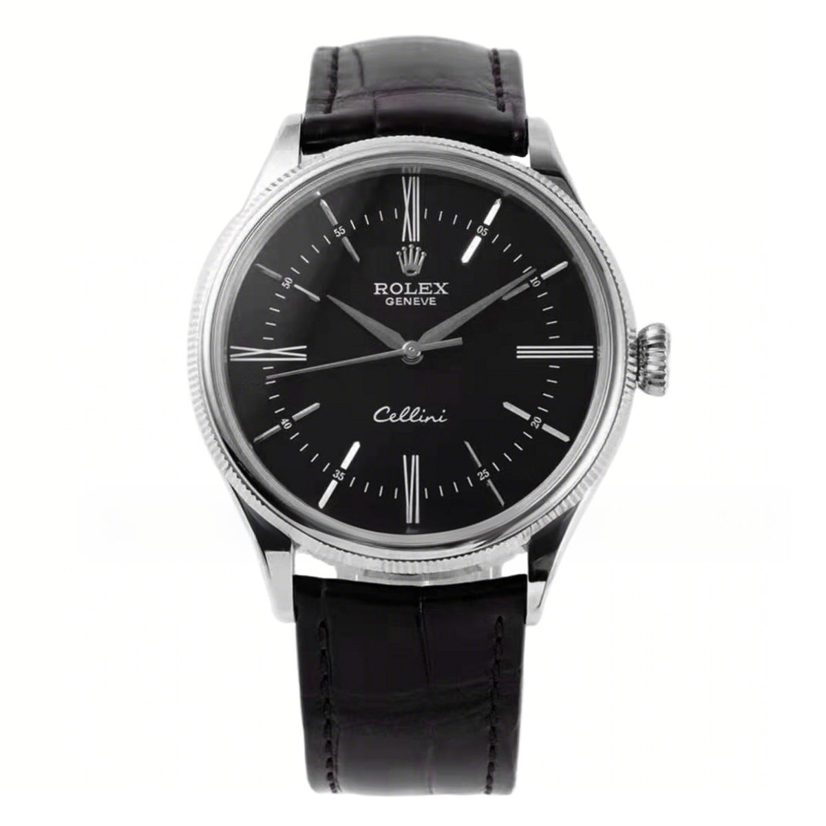 Rolex Cellini Time 50509 Black Dial with Roman Marker in White Gold-fasswatch