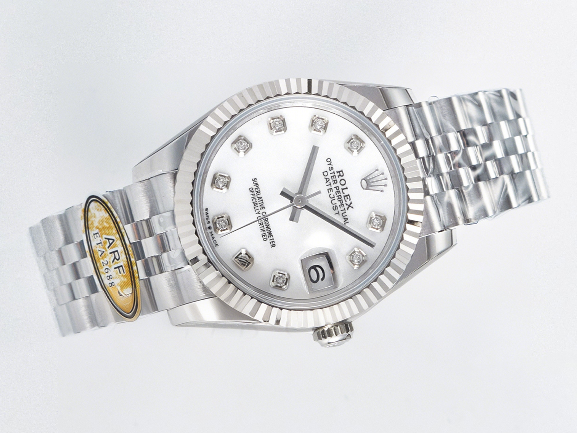Rolex DateJust 31 278274 ARF 1:1 Best Edition 904L Steel White MOP Diamonds Dial on SS Jubilee Bracelet ETA 2688-fasswatch