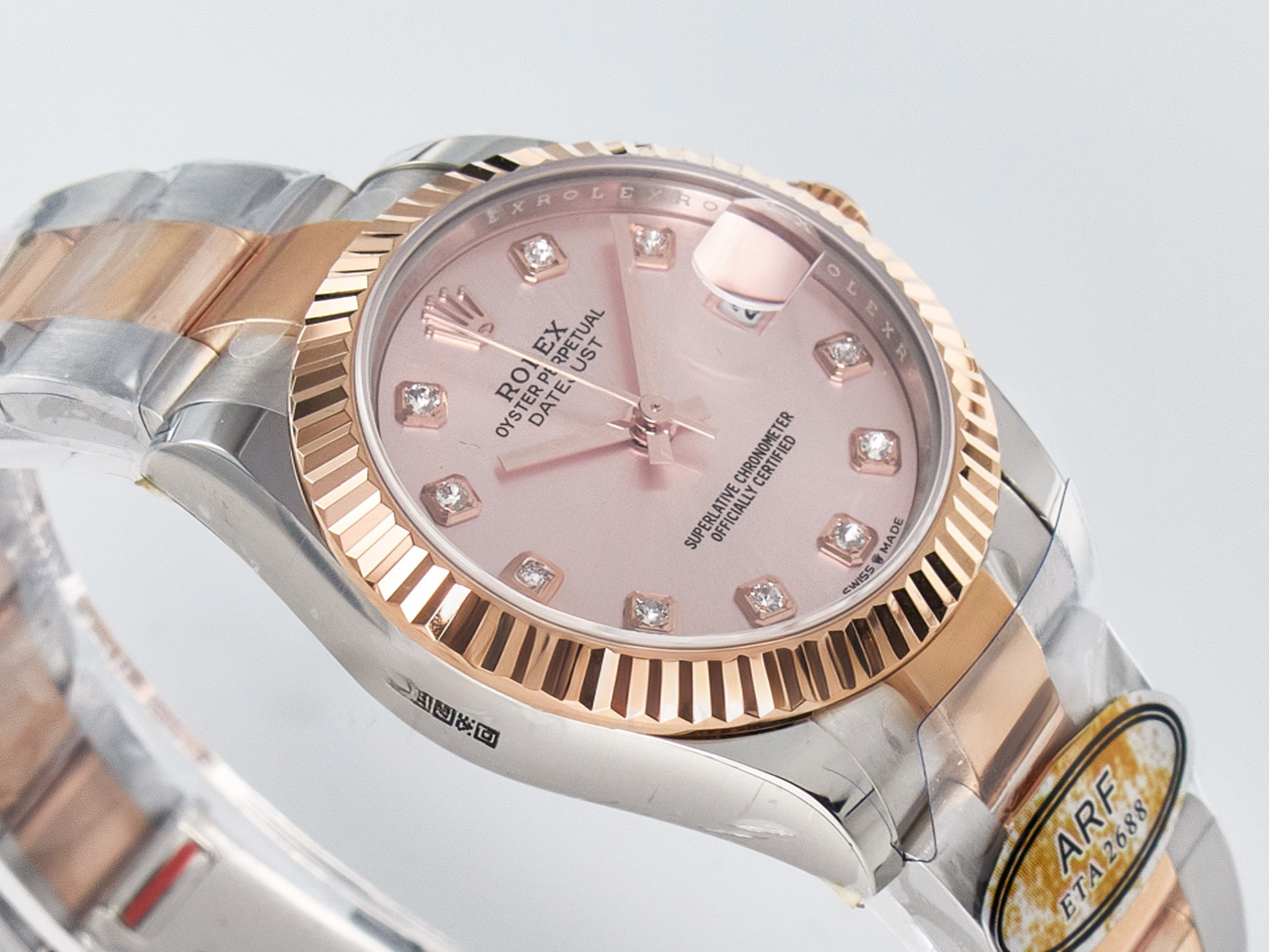 Rolex DateJust 31 278271 ARF 1:1 Best Edition 904L Steel RG Diamonds Dial on SS/RG Oyster Bracelet ETA 2688-fasswatch