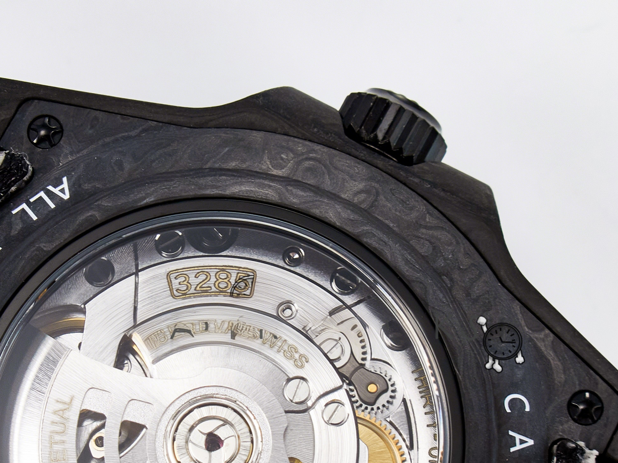 Rolex GMT Carbon DIWF Best Edition Black Carbon Dial SS Markers on White Nylon Strap SA3285 CHS V2-fasswatch