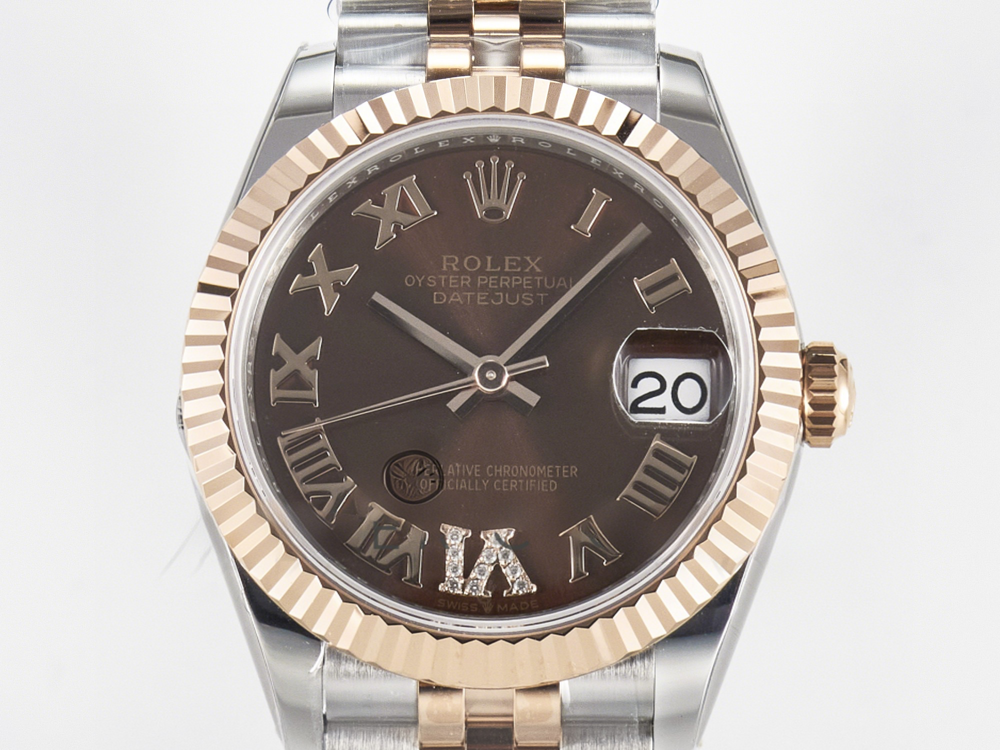 Rolex DateJust 31 278271 ARF 1:1 Best Edition 904L Steel Purple Roman Diamonds Dial on SS/RG Jubilee Bracelet ETA 2688-fasswatch
