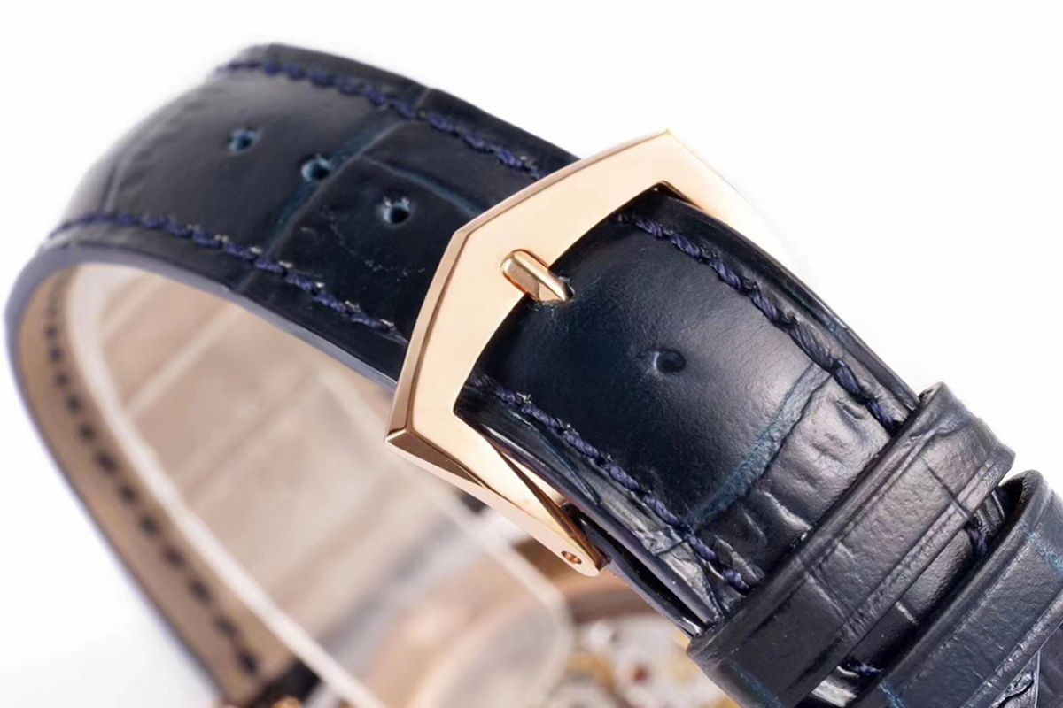Patek Philippe Calatrava 5296R-010 White Dial in Pink Gold on Blue Leather Strap-fasswatch
