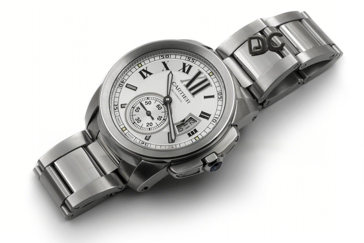 Calibre de Cartier White Dial on Steel Bracelet-fasswatch