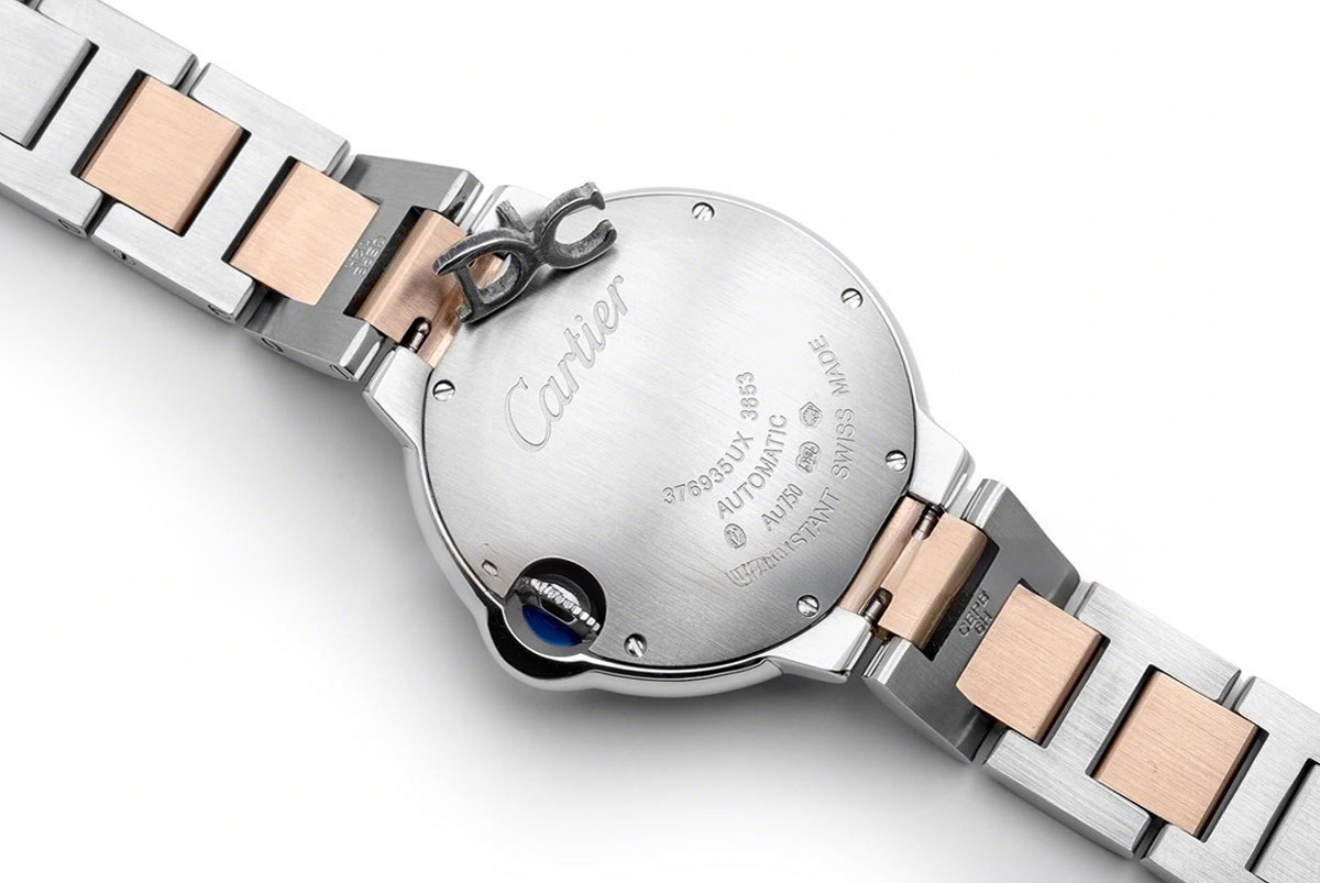 Cartier Ballon Bleu De Cartier 36mm Silver Dial in Steel/ Pink Gold-fasswatch