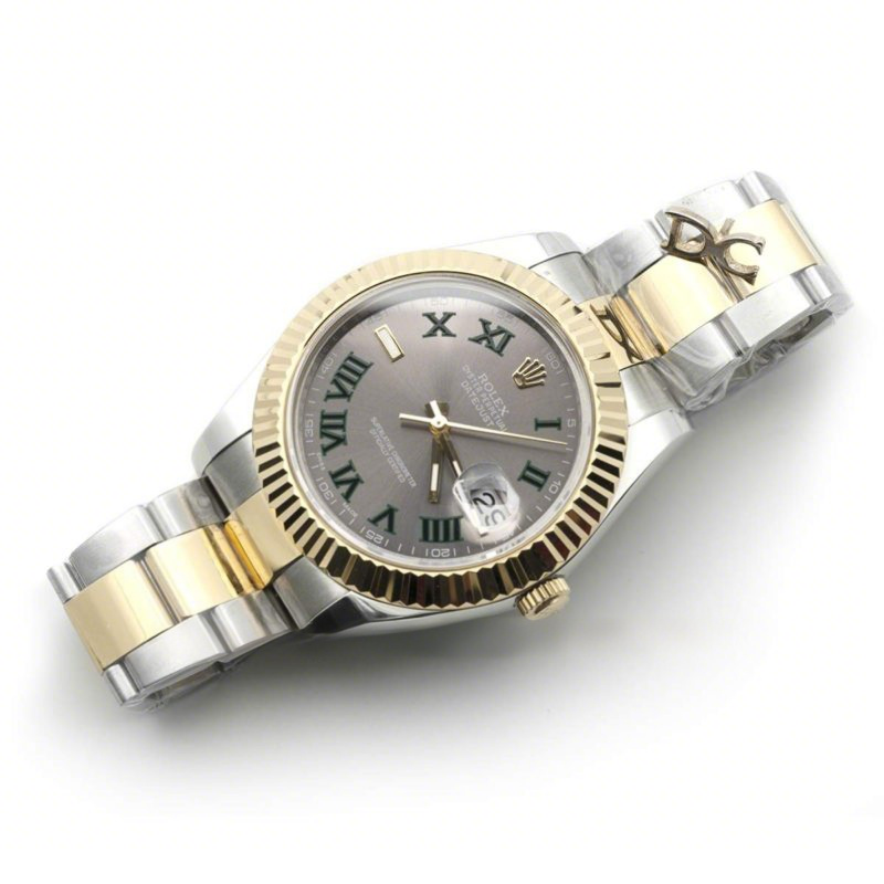Rolex Datejust II 111497 Silver Dial in Gold/Steel with Roman Markers on Oyster Bracelet (Wimbledon)-fasswatch