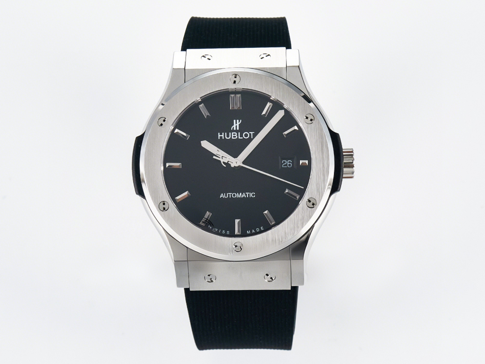 Hublot Classic Fusion Bang 42mm HBF 1:1 Best Edition Black Dial on Black Rubber Strap A2892-fasswatch