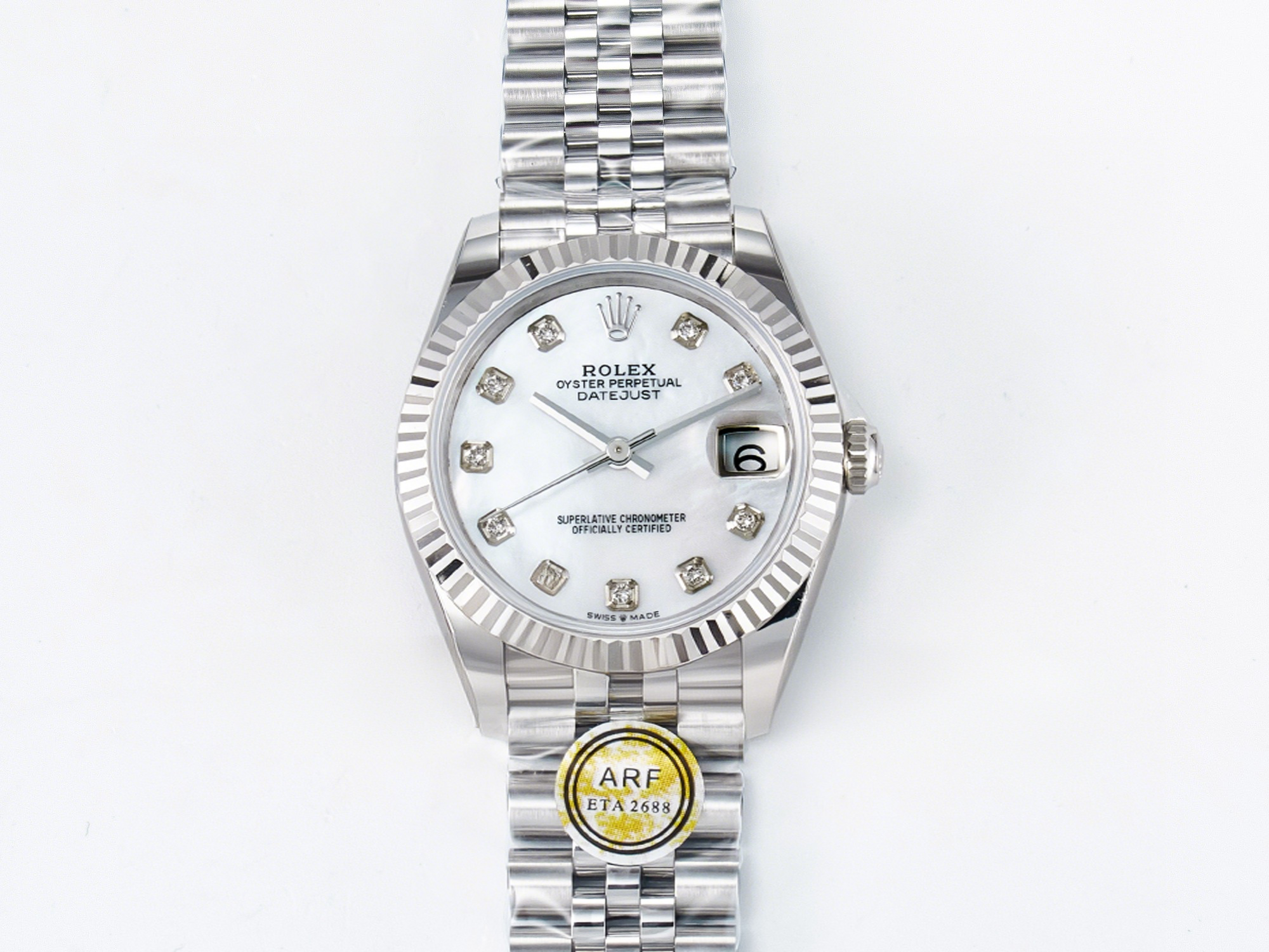 Rolex DateJust 31 278274 ARF 1:1 Best Edition 904L Steel White MOP Diamonds Dial on SS Jubilee Bracelet ETA 2688-fasswatch