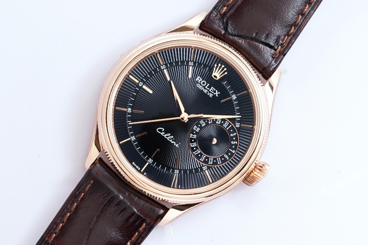 Rolex Cellini Date 50515 Black Dial in Everose Gold-fasswatch