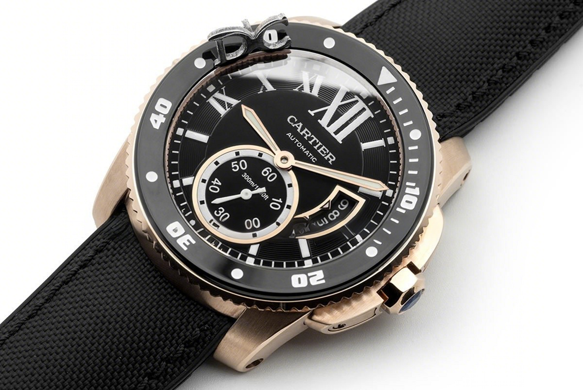 Calibre de Cartier Diver Black Dial in Rose Gold-fasswatch