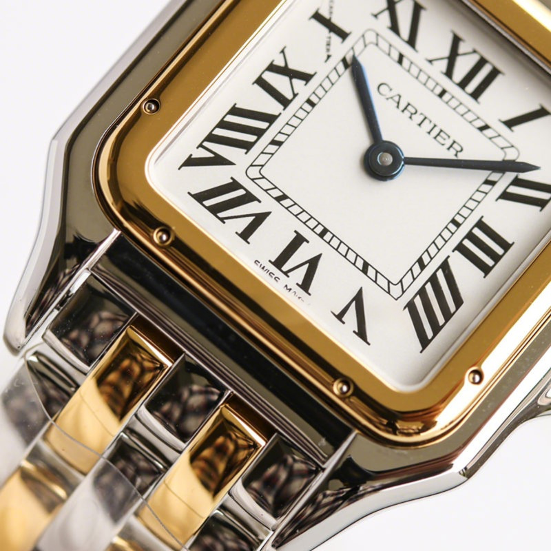 Cartier Panthère De Cartier 27mm White Dial in Steel/Yellow Gold-fasswatch