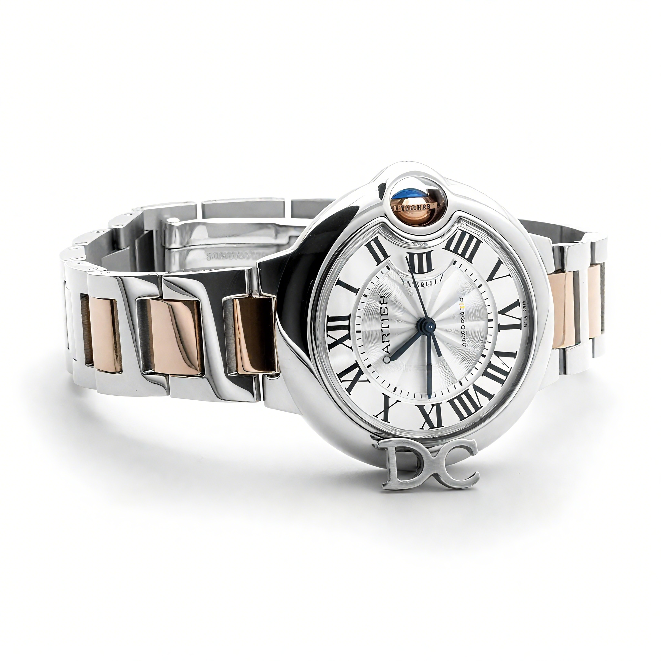 Cartier Ballon Bleu De Cartier 36mm Silver Dial in Steel/ Pink Gold-fasswatch