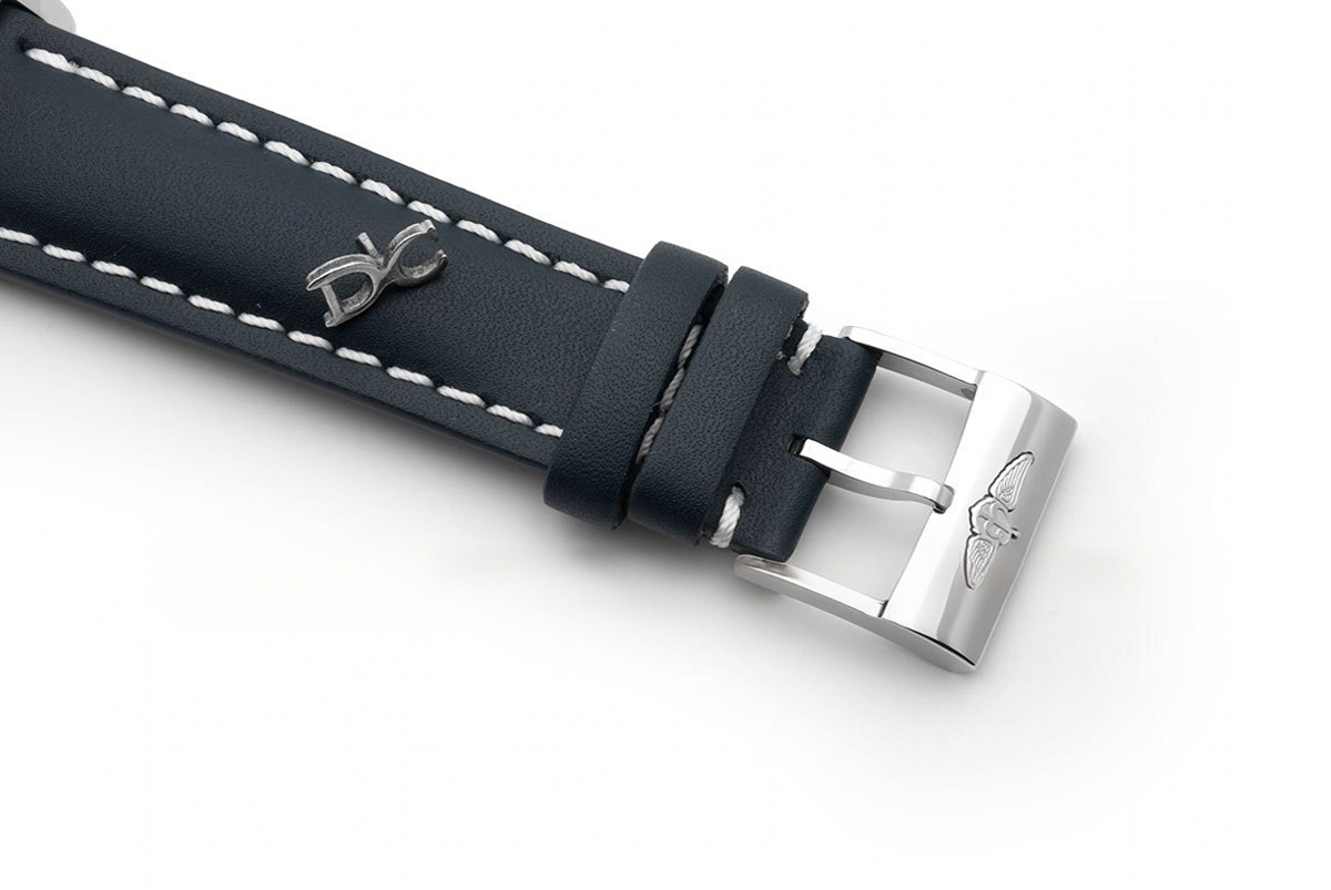 Breitling Transoccean Day & Date Blue Dial in Steel on Leather Strap-fasswatch