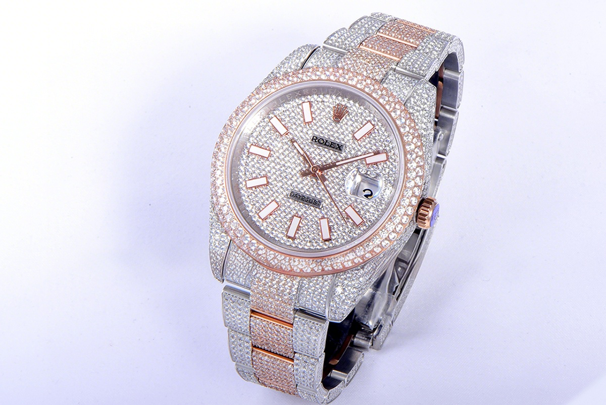 Rolex Datejust 41 126334 Diamond Paved Dial with Stick Markers in Rose Gold-fasswatch
