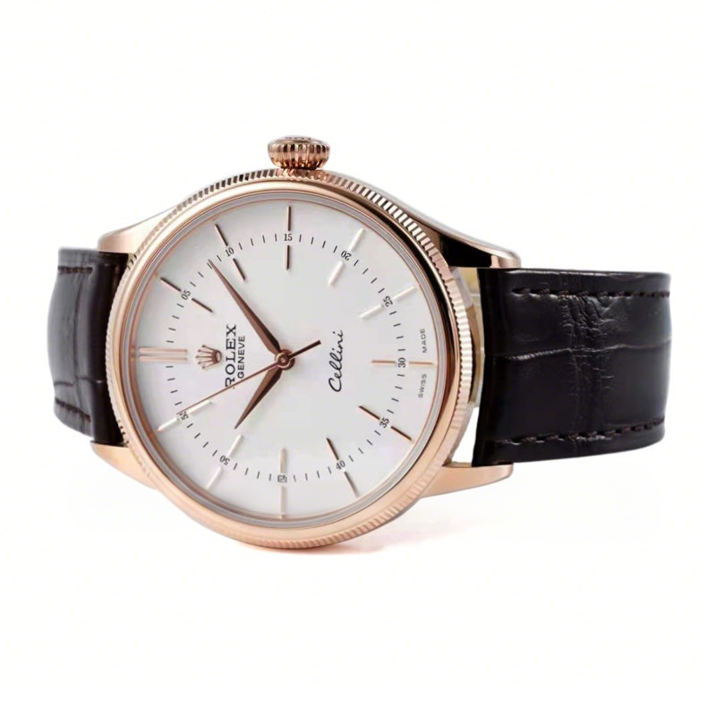 Rolex Cellini Time 50509 White Dial with Stick Marker in Rose Gold-fasswatch