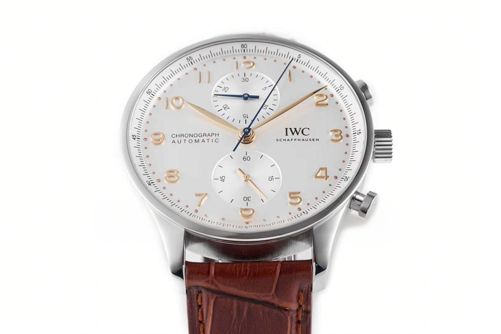 IWC Portugieser Chronograph IW371611 White Dial in Steel-fasswatch