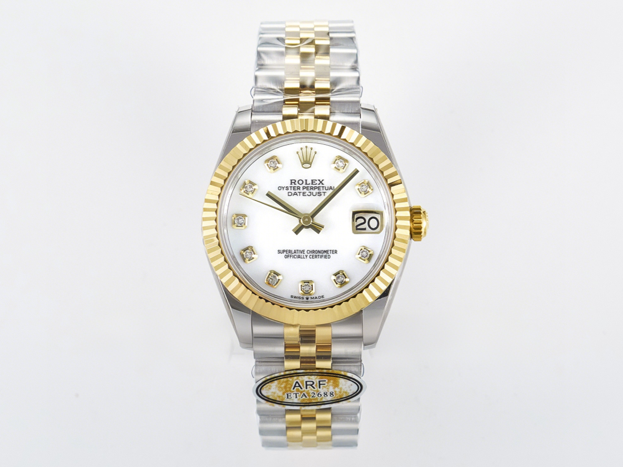 Rolex DateJust 31 278273 ARF 1:1 Best Edition 904L Steel White MOP Diamonds Dial on SS/YG Jubilee Bracelet ETA 2688-fasswatch
